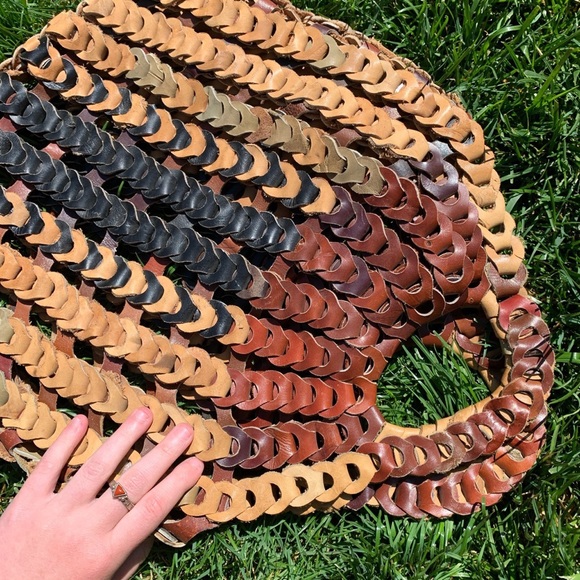 Vintage 1970s Leather Boho Bucket Bag - Picture 3 of 4